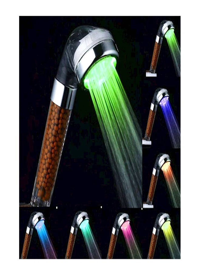 Colours Changing LED Shower Head with Spa Shower Filter Clear 8cm