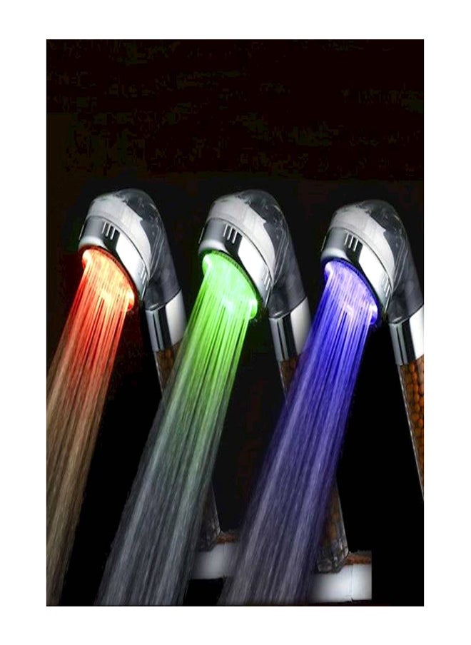 Colours Changing LED Shower Head with Spa Shower Filter Clear 8cm