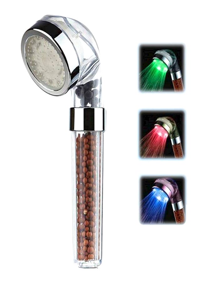 Colours Changing LED Shower Head with Spa Shower Filter Clear 8cm