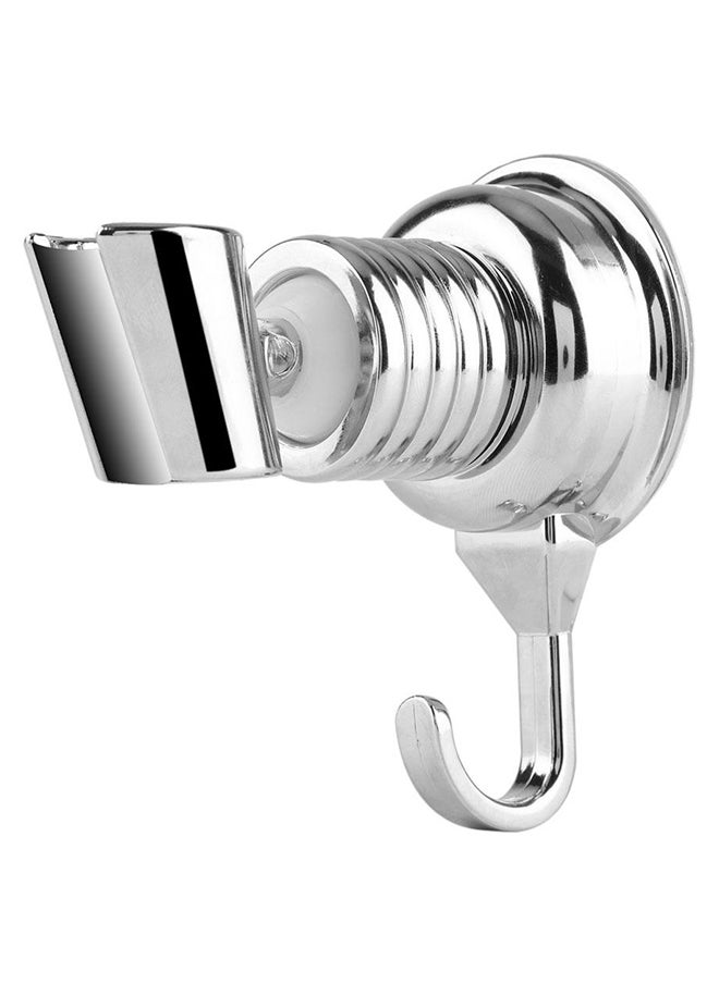 Shower Head Holder With Towel Hook Silver