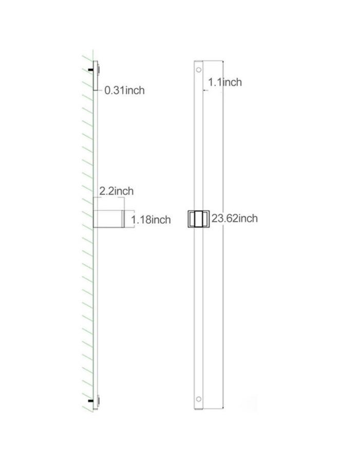 Shower Slide Bar With Handheld Shower Holder Gold 63.00x5.00x7.00cm