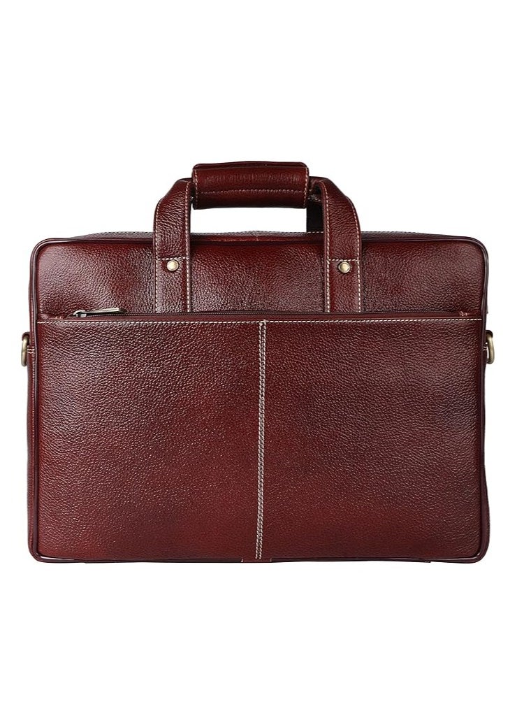 Bombay Brown Leather 15.6 inch Laptop Messenger Bag (L=40,H=29, B=8 cm) LB164BR | 7G27