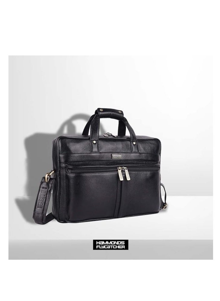 Leather Office Bag for Men - Laptop Bag for Men  | Black |  LB102_BLK | 32YJ