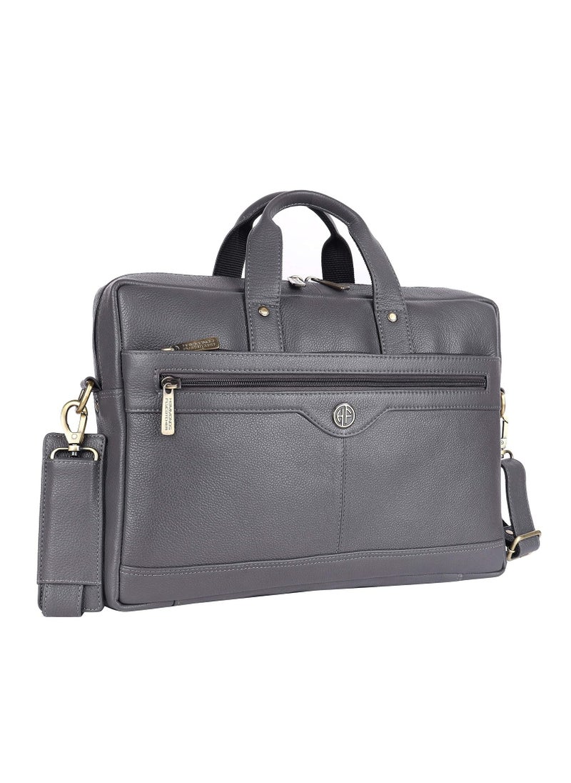 Laptop Bag for Men - Leather Office Bag with Multiple Compartments -Fits 14/15.6/16 Inch Laptop Bag -Messenger and Shoulder Bag for Travel - Water Resistant - Graphite Grey