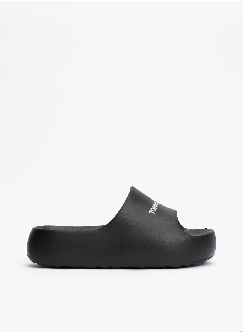 Women's Chunky Pool Slides - EVA, Black