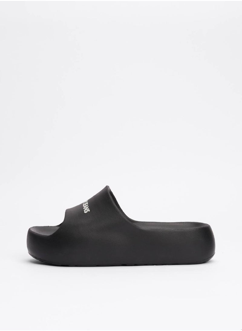 Women's Chunky Pool Slides - EVA, Black