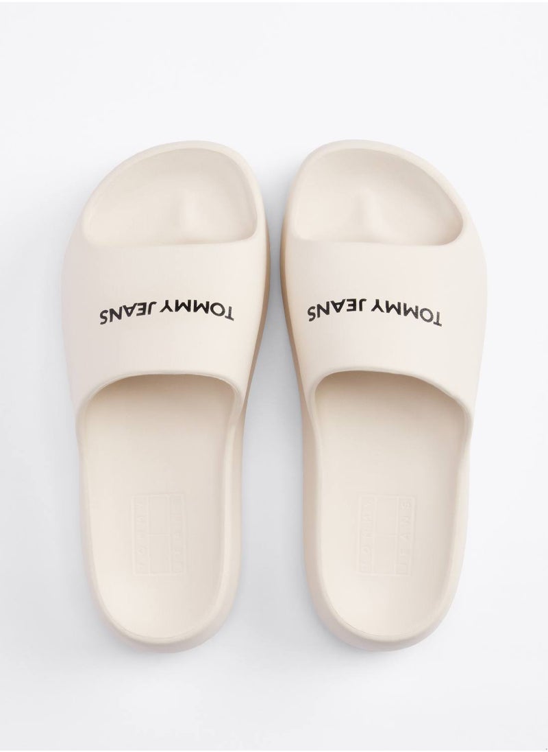 Women's Chunky Pool Slides - EVA, White