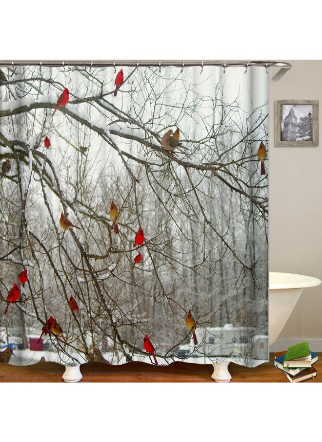 Tree Printed Shower Curtain Multicolour