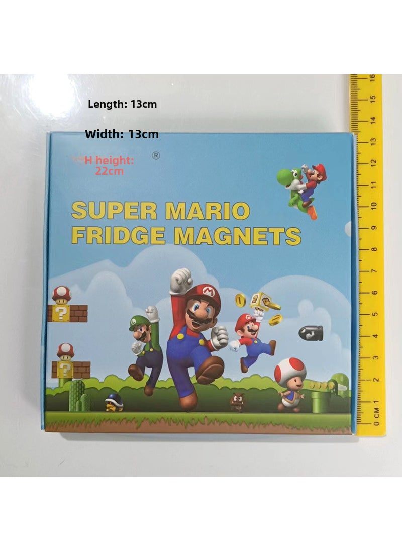 1 x 5 pcs Cartoon Super Mario Fridge Magnet Decorative Educational Message Sticker One box.