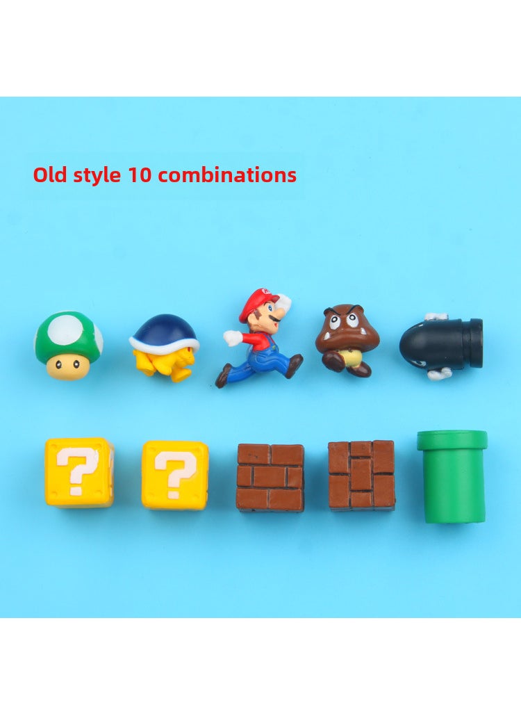 1 x 5 pcs Cartoon Super Mario Fridge Magnet Decorative Educational Message Sticker Old 10 combinations