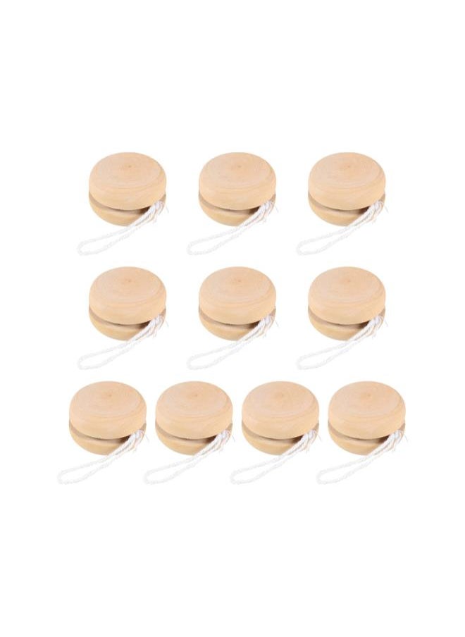 10pcs Unfinished Wood Yoyo Toy Blank Yo Yo Ball DIY Thread Control Wooden Kids Painting Toys for Kids Boys Gifts Easter Party Favor