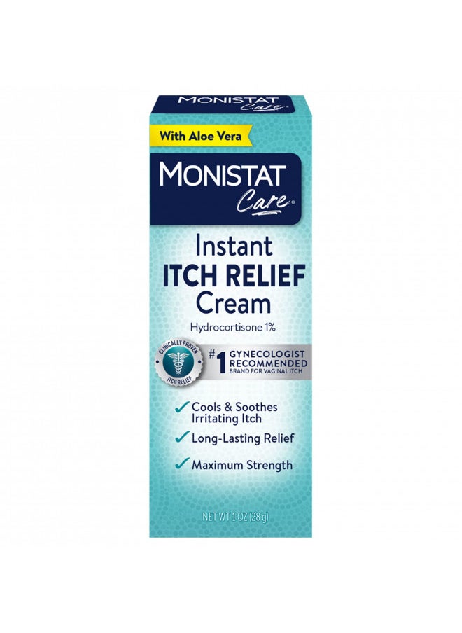 Monistat Care Instant Itch Relief Cream-Max Strength - Cools & Soothes, (Packaging may vary), White, 1 Oz