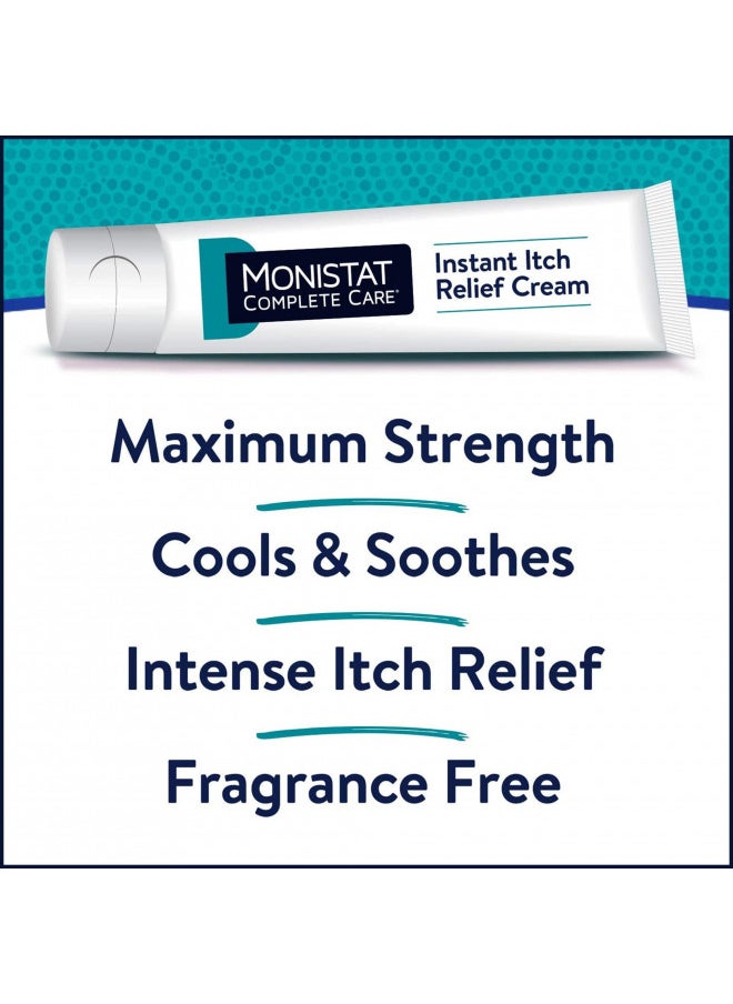 Monistat Care Instant Itch Relief Cream-Max Strength - Cools & Soothes, (Packaging may vary), White, 1 Oz