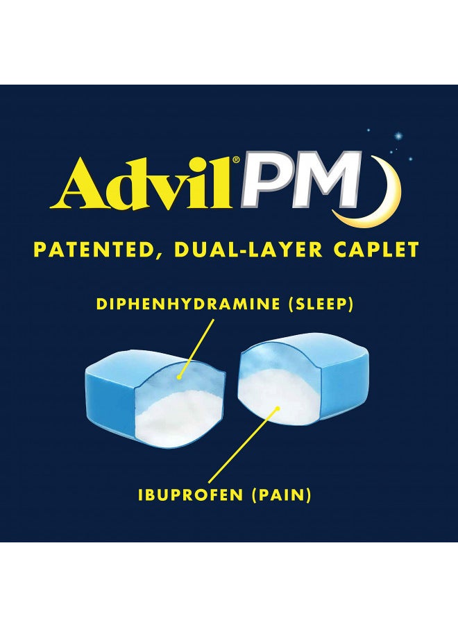 Advil PM (20 Count) Pain Reliever/Nighttime Sleep Aid Coated Caplet, 200mg Ibuprofen, 38mg Diphenhydramine