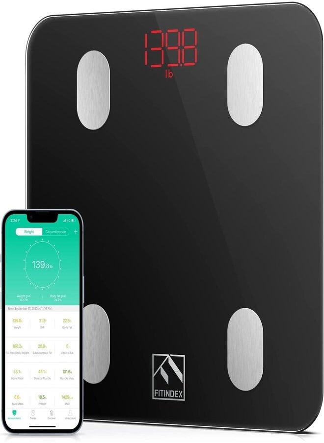 FITINDEX Smart Scale for Body Weighting Machine - Black