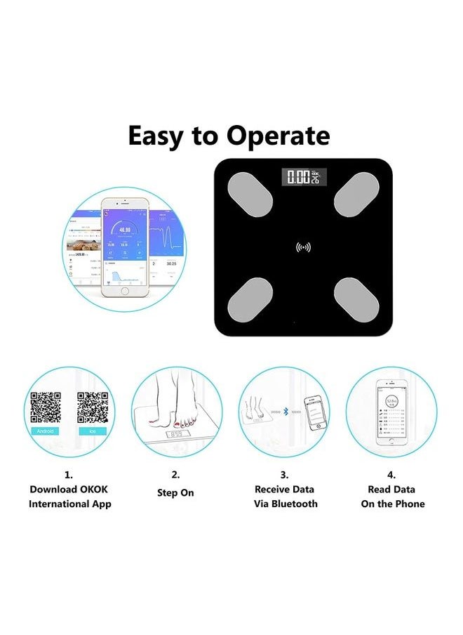 USB Rechargeable Smart Electronic Bluetooth Body Fat Scale