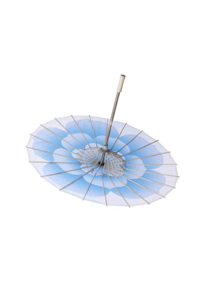 Rainproof Handmade Japanese Chinese Oil Paper Umbrella Bamboo Parasol Printed Flower Umbrella (Blue)