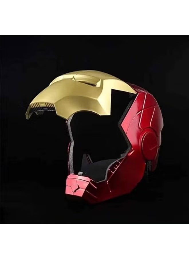 Iron Superhero Helmet with LED Lights - 1:1 Wearable Prop for Avengers Cosplay & Collectibles - Unisex PVC Mask.