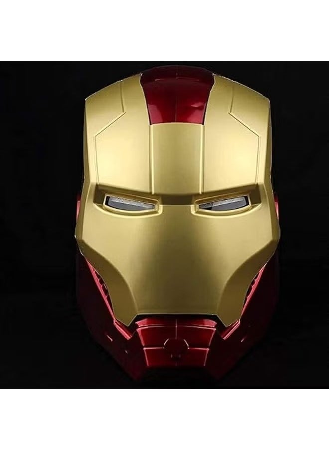 Iron Superhero Helmet with LED Lights - 1:1 Wearable Prop for Avengers Cosplay & Collectibles - Unisex PVC Mask.