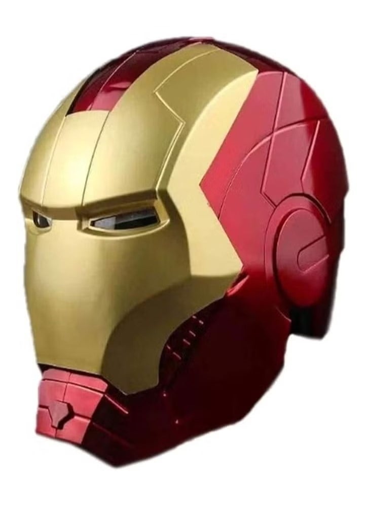 Iron Superhero Helmet with LED Lights - 1:1 Wearable Prop for Avengers Cosplay & Collectibles - Unisex PVC Mask.