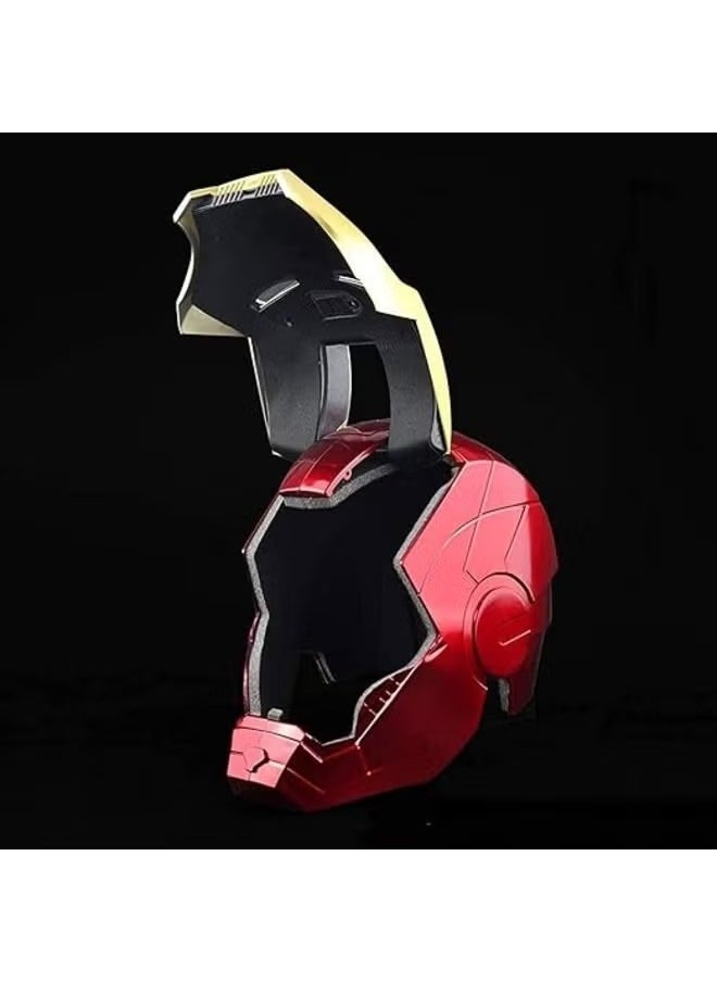 Iron Superhero Helmet with LED Lights - 1:1 Wearable Prop for Avengers Cosplay & Collectibles - Unisex PVC Mask.