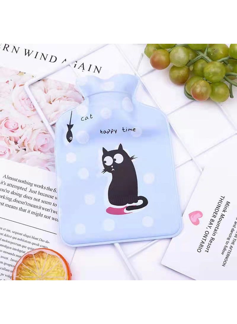 1 x 5 pcs Mini PVC Pearlescent Hot Water Bottle Cartoon Hand Warmer Kitten