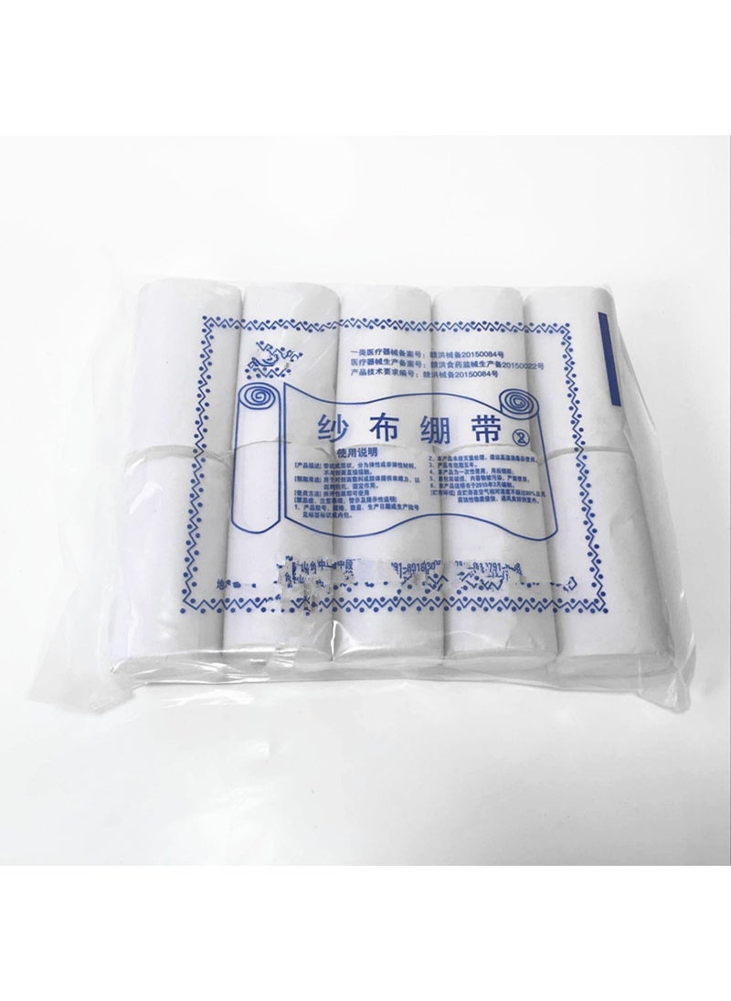 10-Pack High-Quality Gauze Bandages 8*600cm for Medical Emergencies White