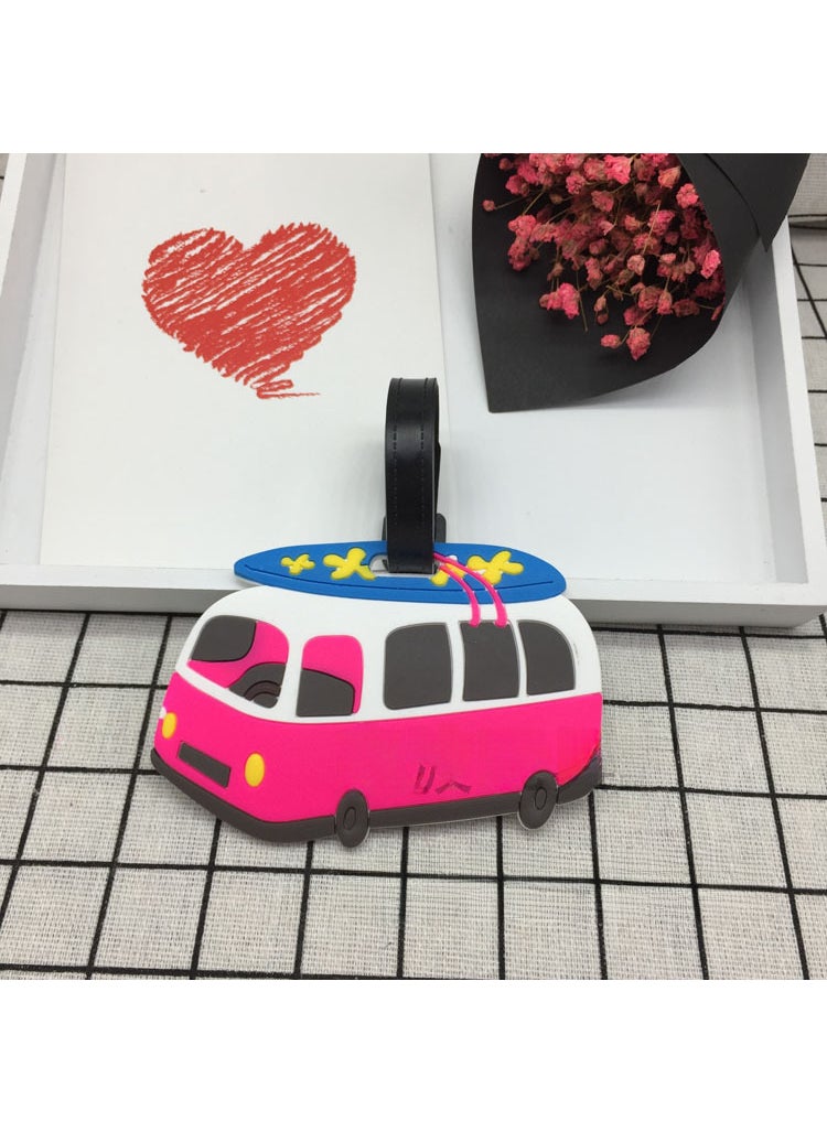 1 x 5 pcs Cartoon PVC Baggage Tag Luggage Label Car