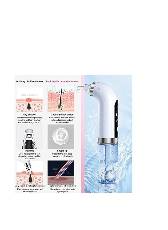 ORiTTi Electric Small Bubble Blackhead Remover Water Cycle Pore Acne Pimple Removal Vacuum Suction Facial Cleaner Comedo Removal Suction Beauty Device