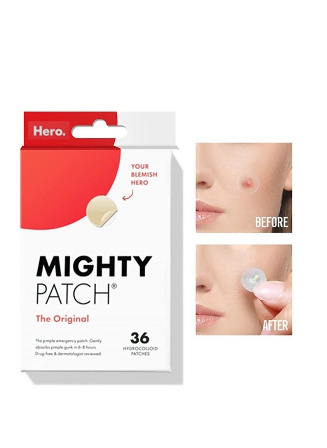 Mighty Patch 36 Pieces Mighty Patch Hydrocolloid Acne Pimple Patch Spot Treatment Beige 5.5inch