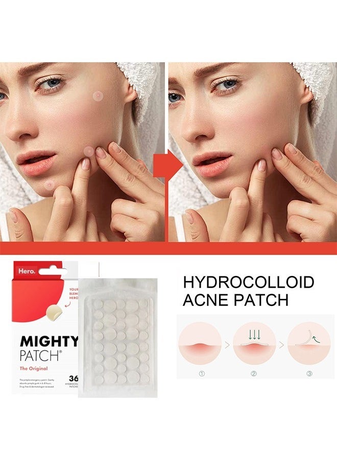 Mighty Patch 36 Pieces Mighty Patch Hydrocolloid Acne Pimple Patch Spot Treatment Beige 5.5inch