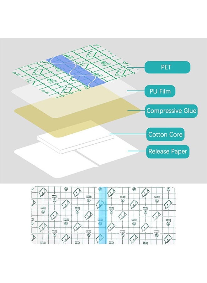 C-Section complex Waterproof Bandages, 10*25cm Tummy Tuck Shower Protector Scar Covers, Protective Pad Patches, Large Wound Care Supplies (Clean)