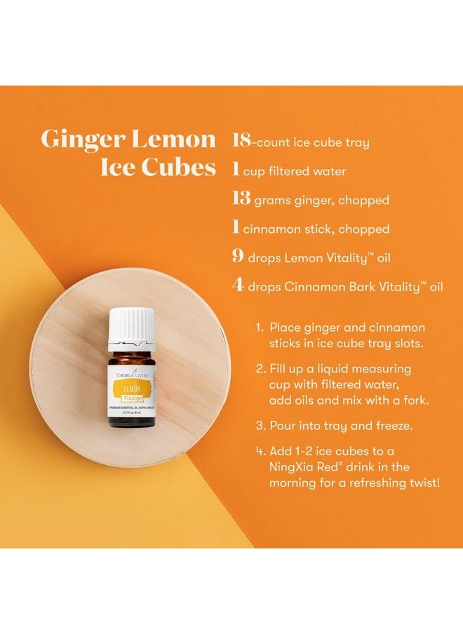 Vitality Lemon Essential Oil 5Ml - 100% Pure, Zesty And Refreshing Citrus Flavor For Culinary Delights - Zest Up Your Dishes And Beverages - Brighten Your Recipes With Freshness