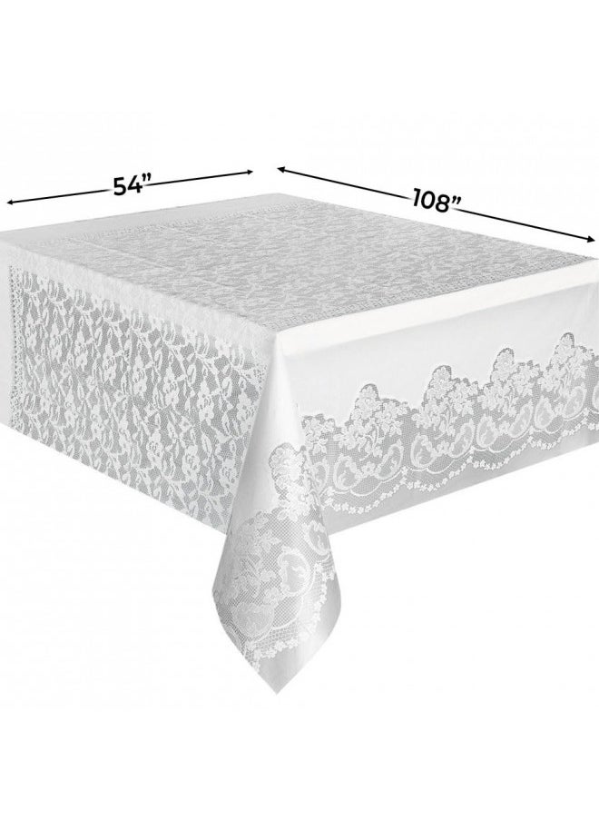 Unique Lace Rectangular Plastic Table Cover, 54