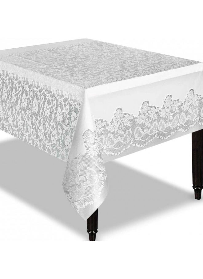 Unique Lace Rectangular Plastic Table Cover, 54