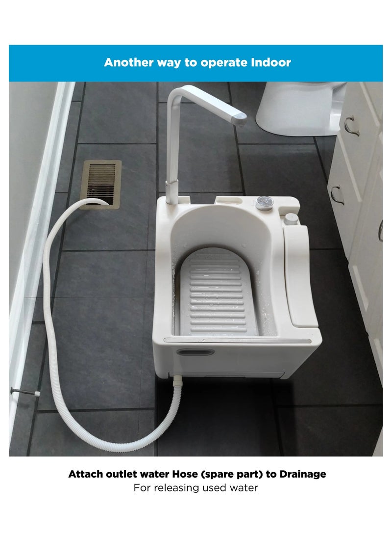 Automatic Foot Washer Bathroom Wudu Washer – Patented Water-Saving Wudumate for Muslim Prayer, Efficient & Convenient Wudu Basin, Easy Installation, Hygiene & Comfort