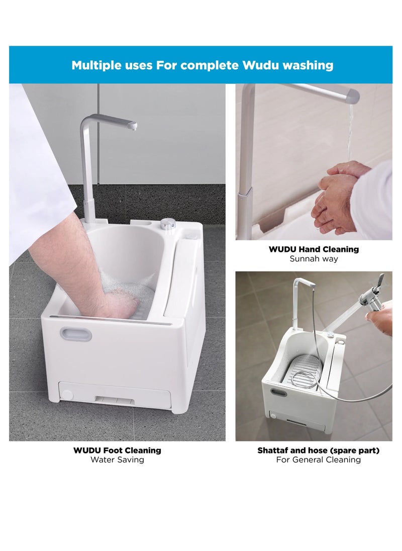 Automatic Foot Washer Bathroom Wudu Washer – Patented Water-Saving Wudumate for Muslim Prayer, Efficient & Convenient Wudu Basin, Easy Installation, Hygiene & Comfort