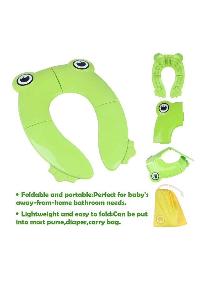 Owl Cartoon Foldable Children's Toilet Seat Green 26 x 36 x 5centimeter