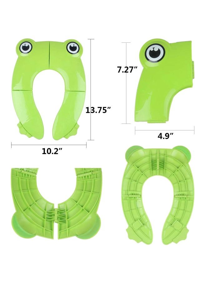 Owl Cartoon Foldable Children's Toilet Seat Green 26 x 36 x 5centimeter