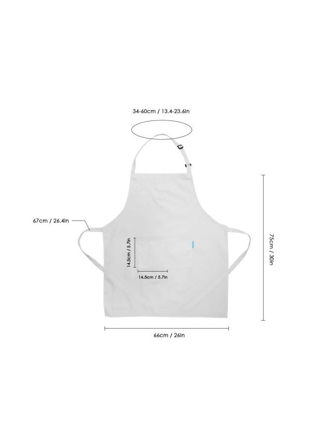 2-Piece Cooking Apron With Adjustable Neck Belt White 66x66x75centimeter