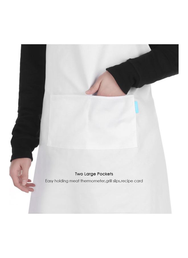 2-Piece Cooking Apron With Adjustable Neck Belt White 66x66x75centimeter