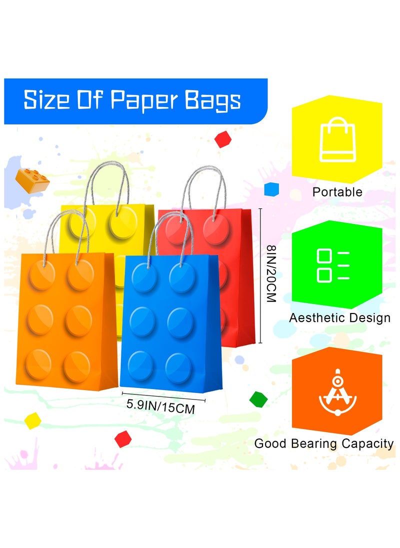 Building Block Birthday Party Favors,62 Pcs Building Blocks Party Favors Set- Building Block Favor Bags etc Building Block Themed Party Favors