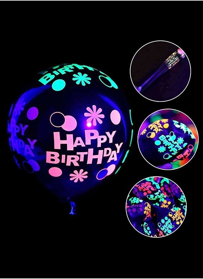 130 Pcs Party Balloons,Glow in The Dark Birthday Party Decorations, Neon Birthday Party Decorations with Neon Balloons,Glow in The Dark Party supplies, Neon Party Decor for Birthday