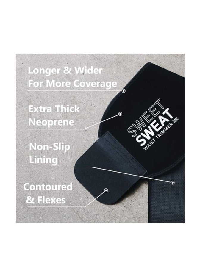 Sweet Sweat Waist Trimmer 'Xtra Coverage' Belt Black/White Large