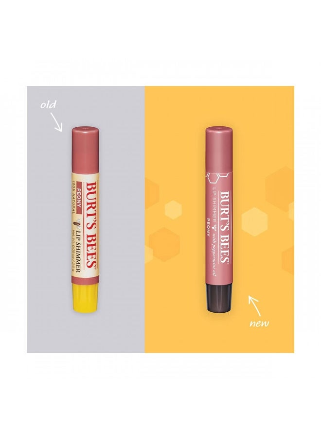 Burt's Bees 100% Natural Moisturizing Lip Shimmer, Peony - 1 Tube