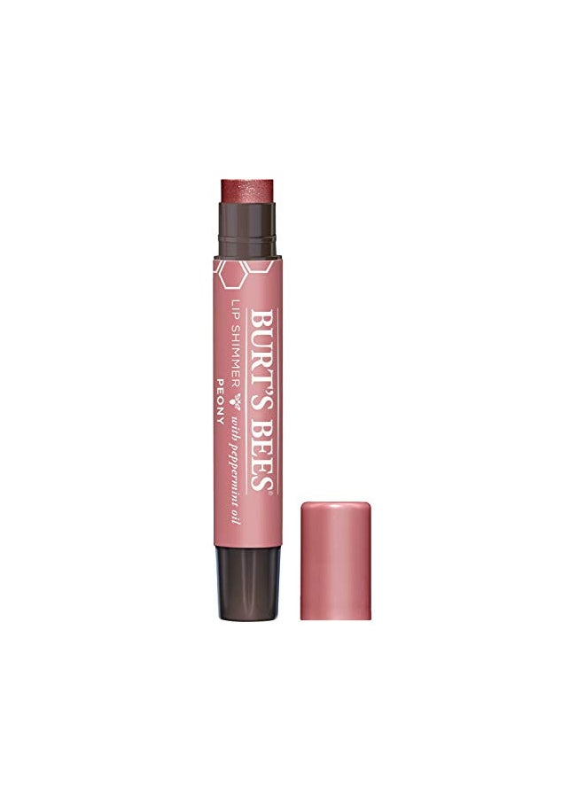 Burt's Bees 100% Natural Moisturizing Lip Shimmer, Peony - 1 Tube