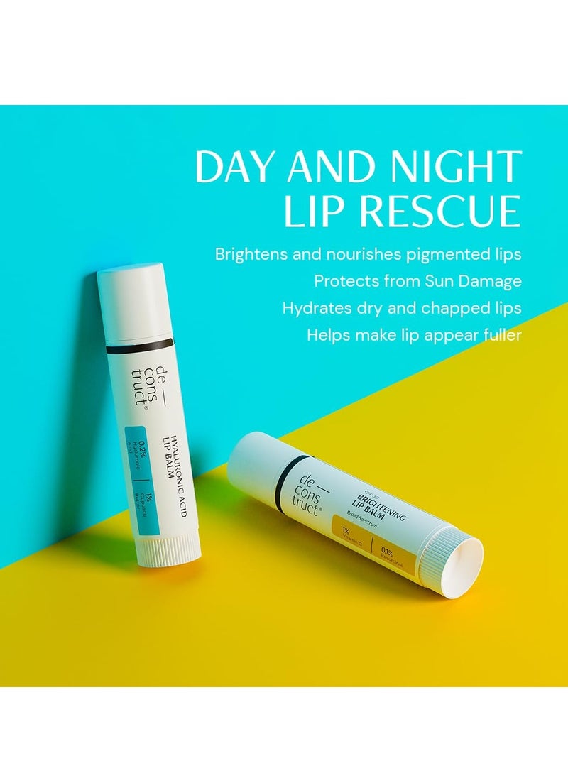 Deconstruct 'S Day & Night Lip Care Duo|1% Vitamin C & 0.1% Resorcinol And 0.2% Hyaluronic Acid & 1% Cupuacu Butter|Lip Balm For Women And Men|4Gm Each|Pack Of 2, Blue