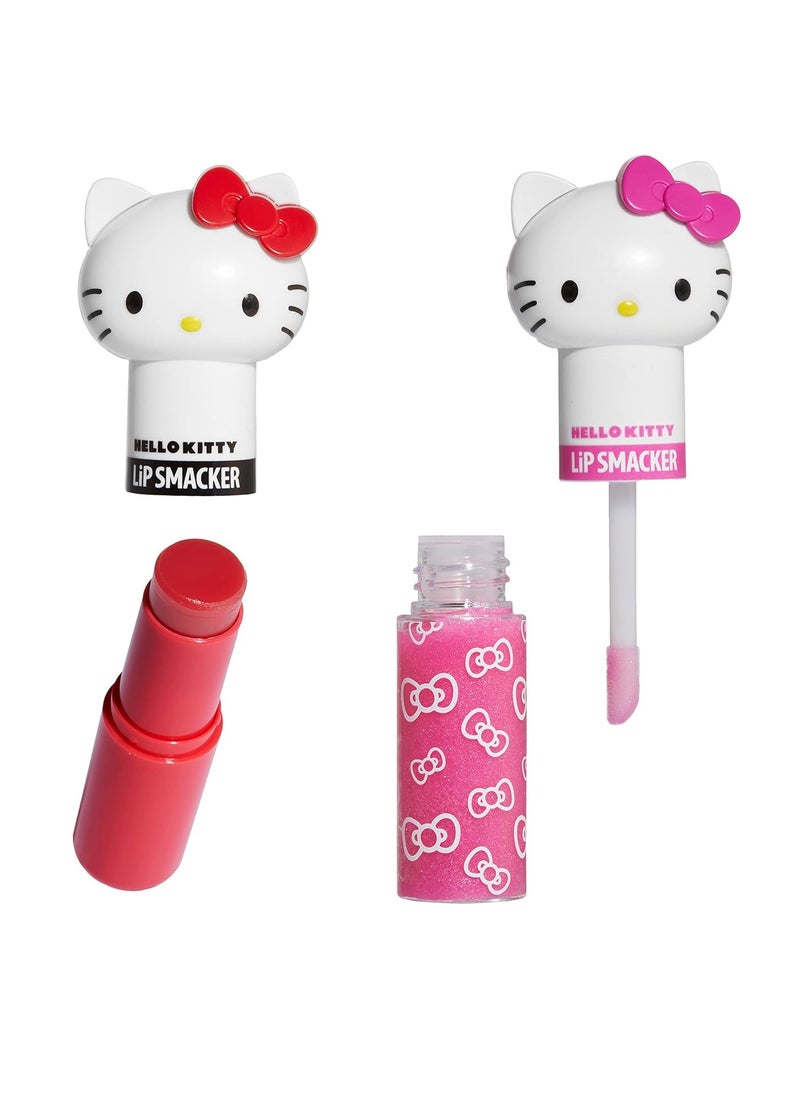 Lip Smacker Lippy Pals Swirls, Sanrio Hello Kitty, Flavored Moisturizing & Smoothing Soft Shine Lip Balm, Hydrating & Protecting Fun Tasty Glossy Finish, Cruelty-Free & Vegan - Cheerful Cherry, Kiwi