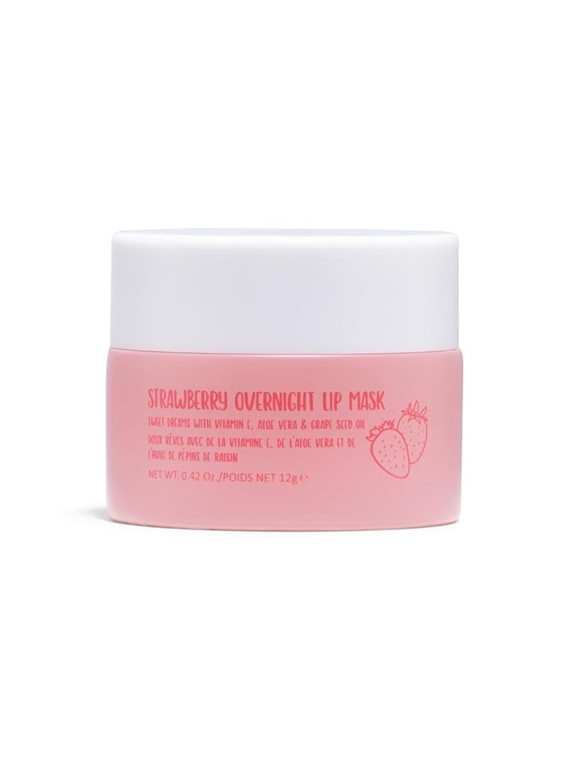 W7 Sweet Dreams Overnight Strawberry Lip Mask - Vitamin E, Aloe Vera and Grape Seed Oil - For Hydrated, Full Looking & Irresistible Lips - 0.42 Fl Oz