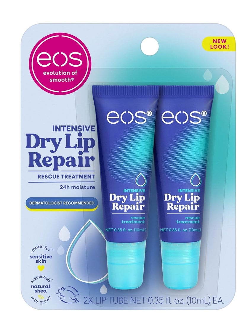 eos The Hero Lip Repair, Extra Dry Lip Treatment, 24HR Moisture, Natural Strawberry Extract, 0.35 fl oz, 2 Count (Pack of 1)